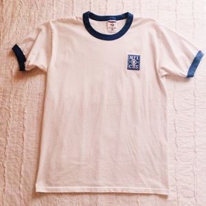 White Ringer Embroidered Tee